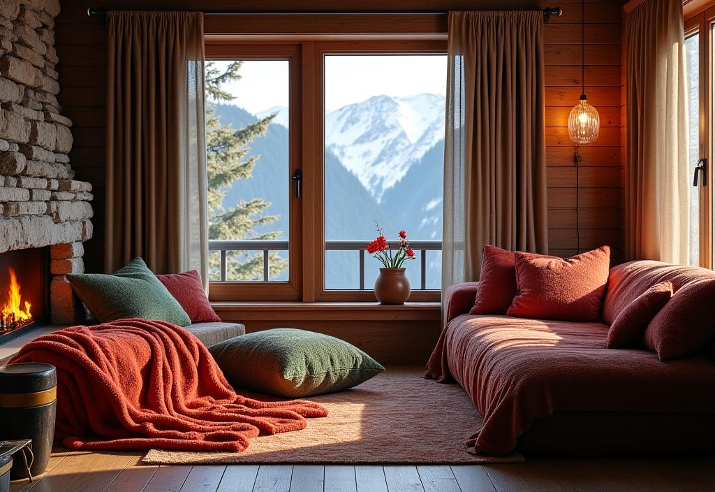 Textiles chaleureux pour chalets de montagne